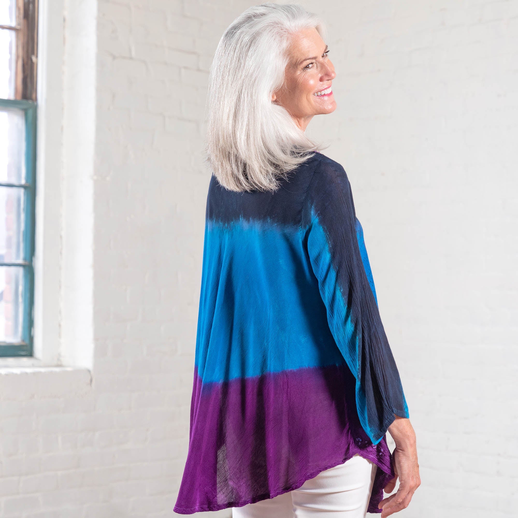 Butterfly Dance Long Sleeve Tunic - Aaria Tees Aaria Tees
