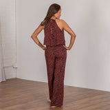 Cheetah Print High Neck Jumpsuit - Aaria Tees Aaria Tees