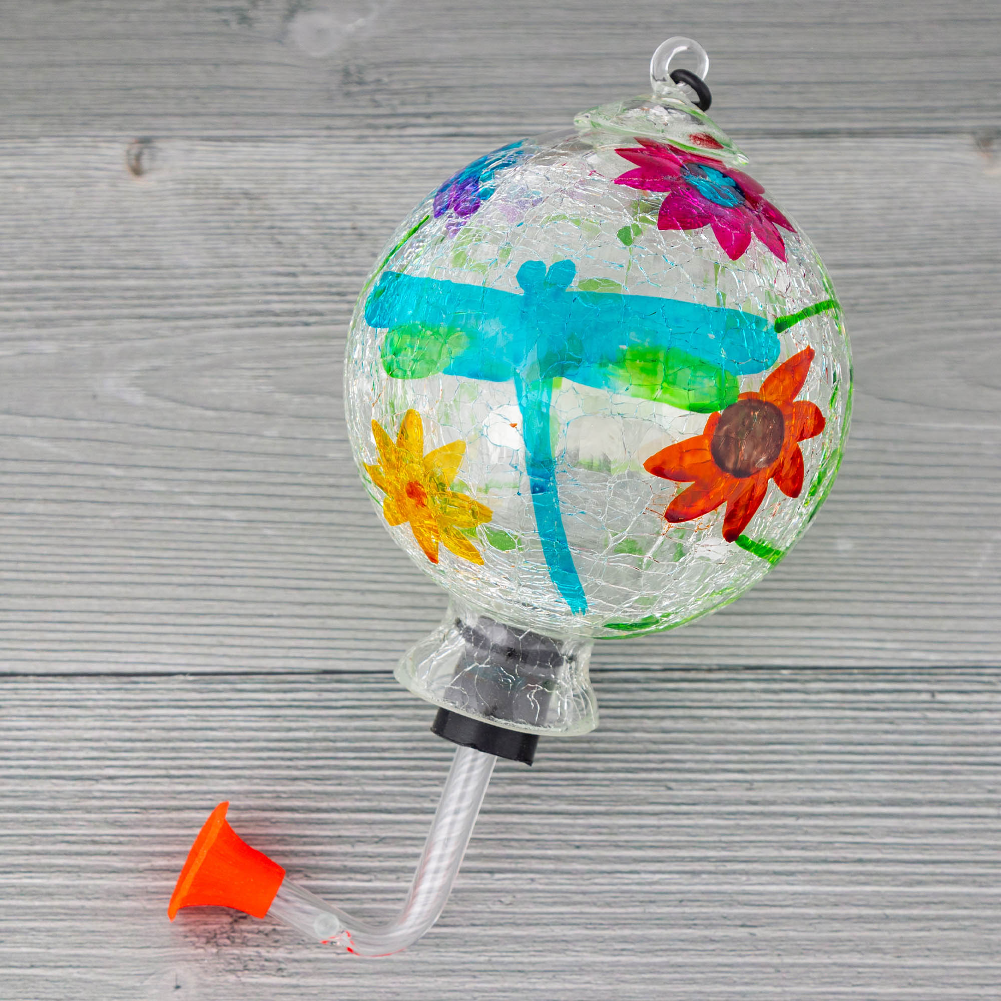 Hand-Painted Glass Hummingbird Feeder - Aaria Tees Aaria Tees
