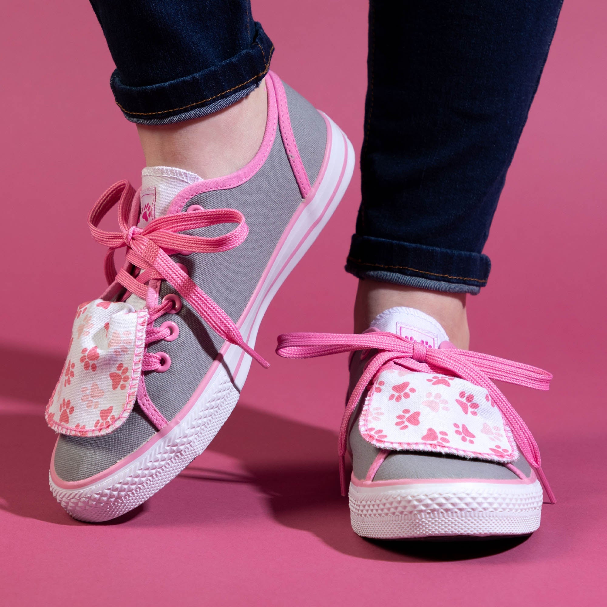 Women's Paw Print Low Top Shoes - Aaria Tees Aaria Tees