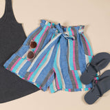 Faded Rainbow Linen Shorts - Aaria Tees Aaria Tees