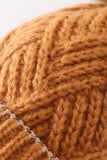 Camel cross cable knit pom pom beanie hat baby toddler adult - Aaria Tees Aaria Tees
