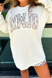 White WWJD Camo Letter Printed Long Sleeve Top - Aaria Tees Aaria Tees