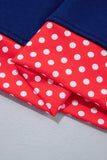 Sail Blue Polka Dot Letter Print Contrast Trim Mock Neck Sweatshirt - Aaria Tees Aaria Tees