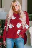 Fiery Red Santa Claus Sequin Graphic Sweatshirt - Aaria Tees Aaria Tees