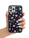 Black and Pink Floral iPhone Case - Aaria Tees Aaria Tees
