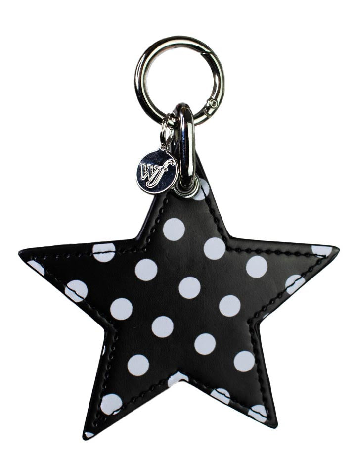 Polka Dot Star Charm | Black and White - Aaria Tees