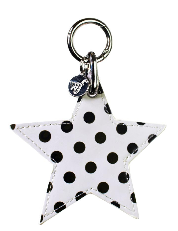 Polka Dot Star Charm | White and Black - Aaria Tees Aaria Tees