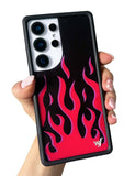 Flames | Black & Red Samsung Galaxy Case - Aaria Tees Aaria Tees