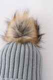 Sage knit pom pom beanie hat baby toddler adult - Aaria Tees Aaria Tees