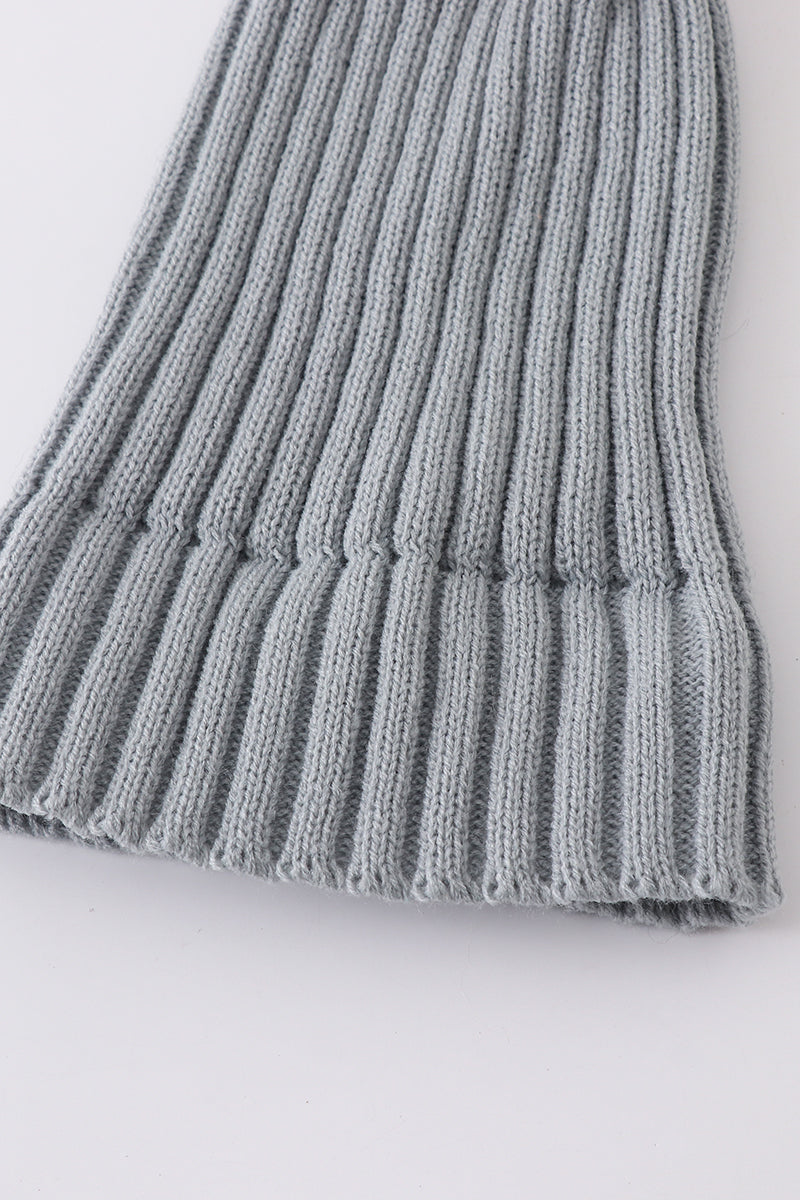Sage knit pom pom beanie hat baby toddler adult - Aaria Tees Aaria Tees