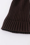 Brown knit pom pom beanie hat baby toddler adult - Aaria Tees Aaria Tees
