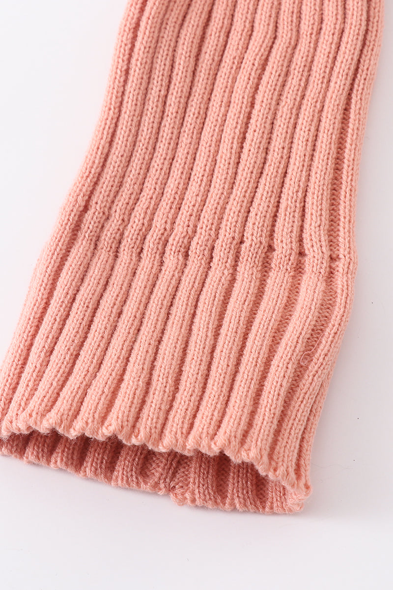 Coral Pink knit pom pom beanie hat baby toddler adult - Aaria Tees Aaria Tees