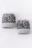 Grey leopard beanie hat toddler adult - Aaria Tees Aaria Tees