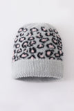 Grey leopard beanie hat toddler adult - Aaria Tees Aaria Tees