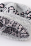 Grey leopard beanie hat toddler adult - Aaria Tees Aaria Tees