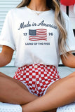 White American Flag Retro Inspired Graphic Tee Aaria Tees