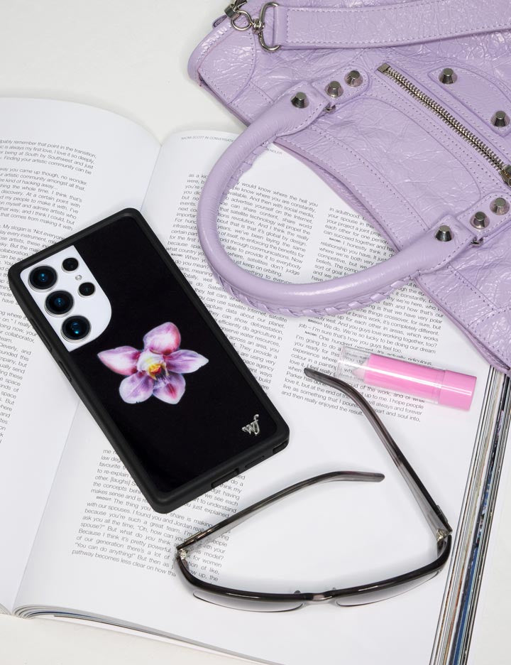 Orchid | Black Samsung Galaxy Case - Aaria Tees Aaria Tees