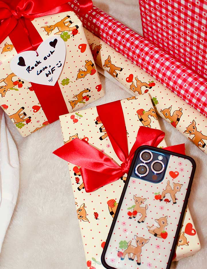 Oh Deer and Red Gingham Hearts Gift Wrap - 2 Pack - Aaria Tees Aaria Tees