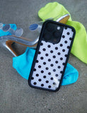 Polka Dot | White and Black iPhone Case Aaria Tees
