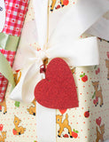 Red Glitter Heart Hangtag - Set of 10 - Aaria Tees Aaria Tees