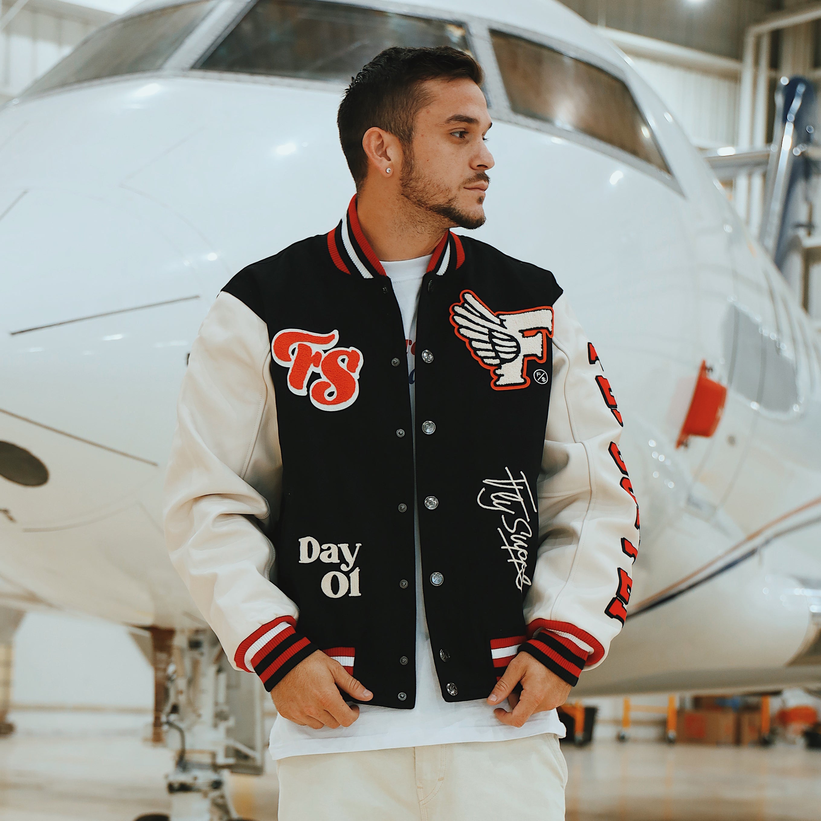 Manifest Varsity Jacket (Black) - Aaria Tees Aaria Tees