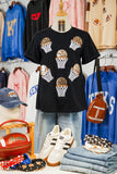 Black Sequin Basketball Patched Graphic Game Day T Shirt - Aaria Tees Aaria Tees