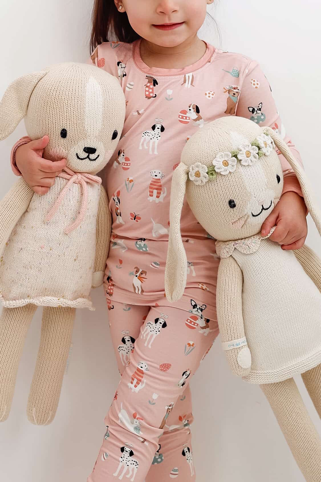 Puppy Egg Hunt (Long Sleeve PJ) - Pink - Aaria Tees Aaria Tees