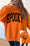 Carrot Oversize Halloween Print Mock Neck Reversible Sweatshirt Aaria Tees