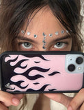 Flames | Pink & Black iPhone Case Aaria Tees