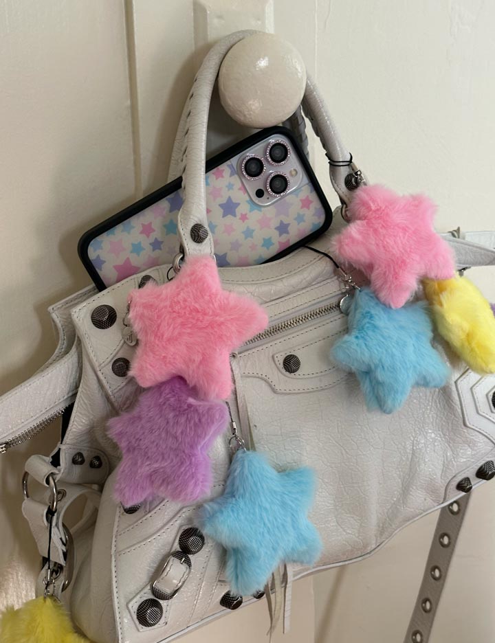 Fluffy Star Charm | Blue - Aaria Tees Aaria Tees
