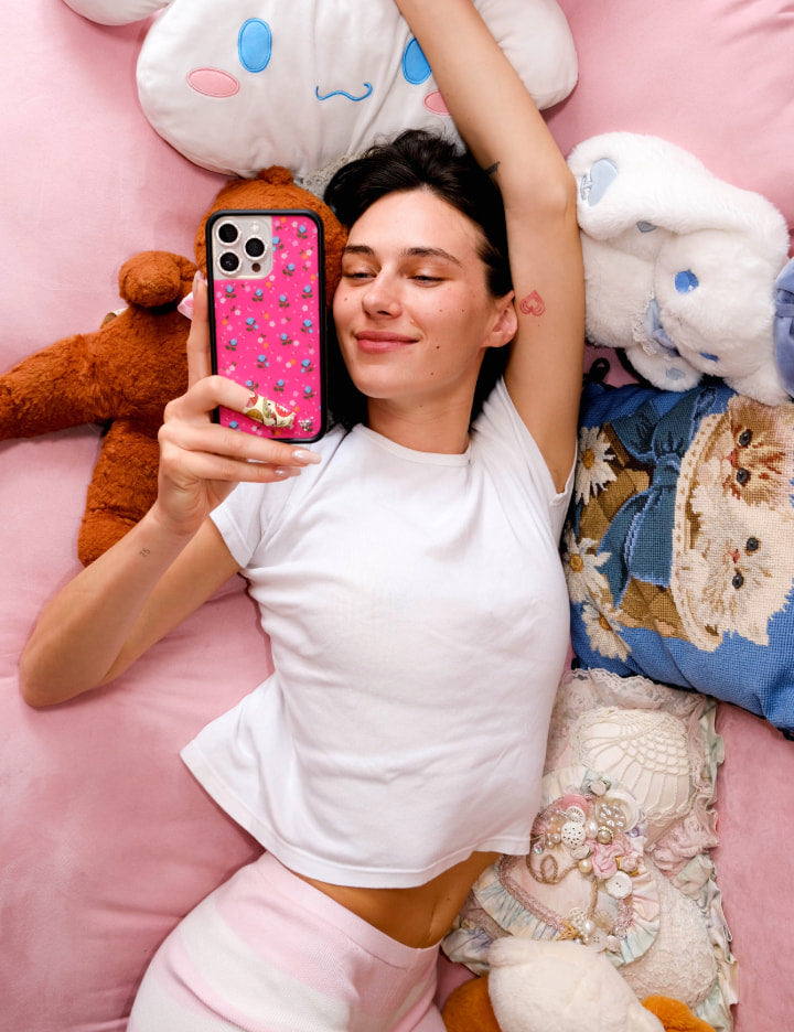 Pink Dainty Florals iPhone Case - Aaria Tees Aaria Tees