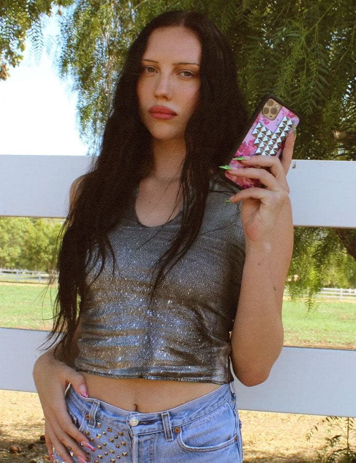 Pink Floral Stud iPhone Case - Aaria Tees Aaria Tees