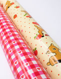 Oh Deer and Red Gingham Hearts Gift Wrap - 2 Pack - Aaria Tees Aaria Tees
