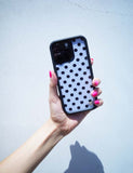 Polka Dot | White and Black iPhone Case Aaria Tees