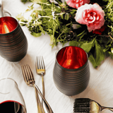 Black Swirl Stemless Wine Glasses Aaria Tees