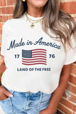White American Flag Retro Inspired Graphic Tee Aaria Tees