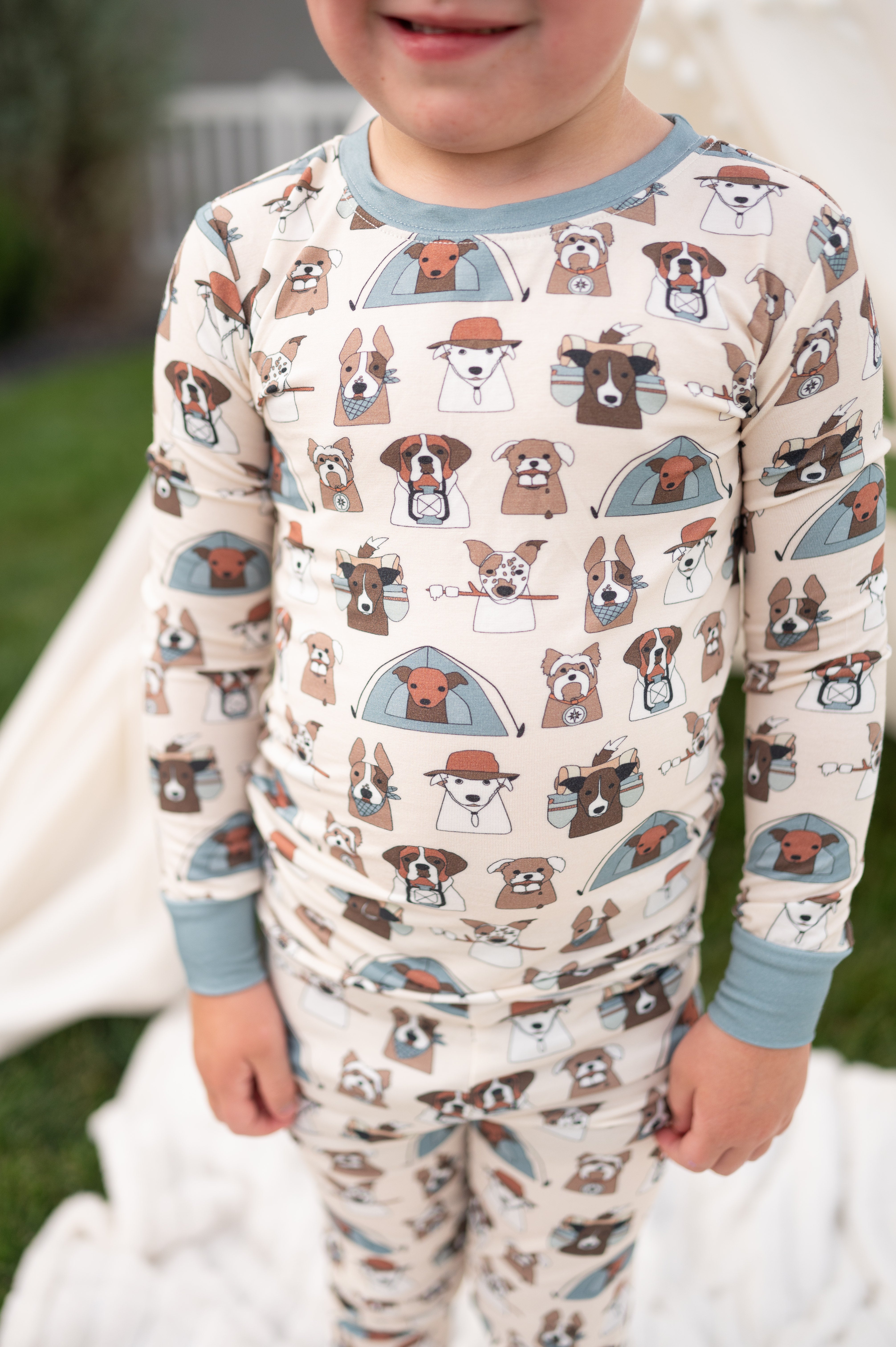 Camp Paws (Long Sleeve PJ) - Blue - Aaria Tees Aaria Tees