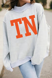 Light Grey TN TENNESSEE Double Printed Reversible Mock Neck Sweatshirt - Aaria Tees Aaria Tees