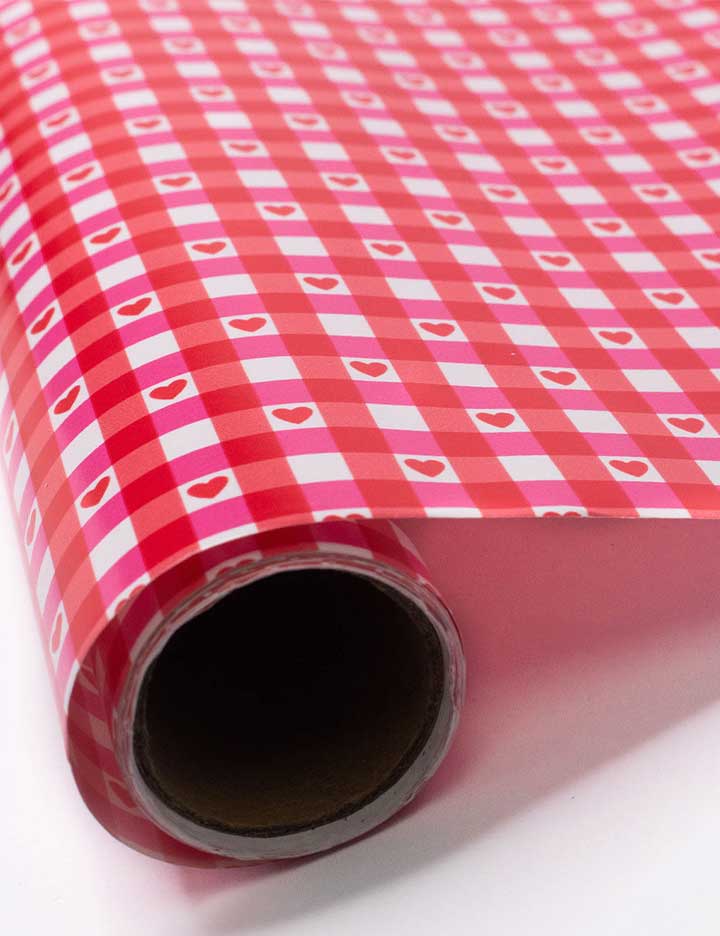 Oh Deer and Red Gingham Hearts Gift Wrap - 2 Pack - Aaria Tees Aaria Tees