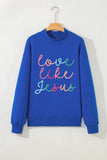 Dark Blue Love Like Jesus Mock Neck Sweatshirt - Aaria Tees Aaria Tees
