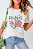 White Pickleball Sweet Flower Printed T Shirt - Aaria Tees Aaria Tees