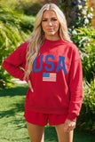 Light Grey Mock Neck Reversible USA/America Graphic Sweatshirt - Aaria Tees Aaria Tees