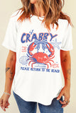 White Coquette Crabby Vacation Graphic Tee Aaria Tees