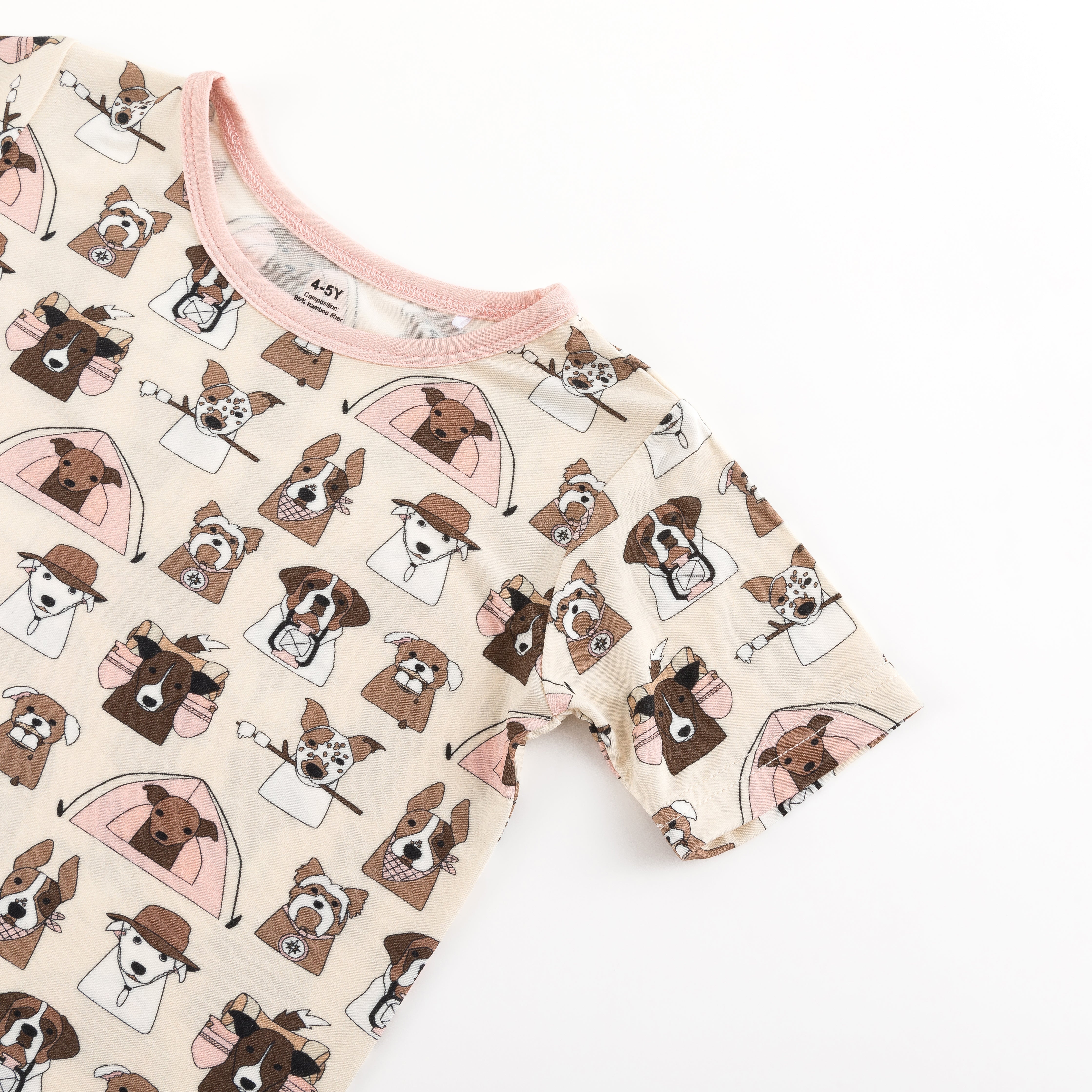 Camp Paws (Short Sleeve PJ) - Pink - Aaria Tees Aaria Tees