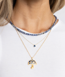 Ines Raindrop Necklace Sapphire Aaria Tees