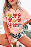 Pink Summer Food Bow Crawfish Printed T Shirt Aaria Tees
