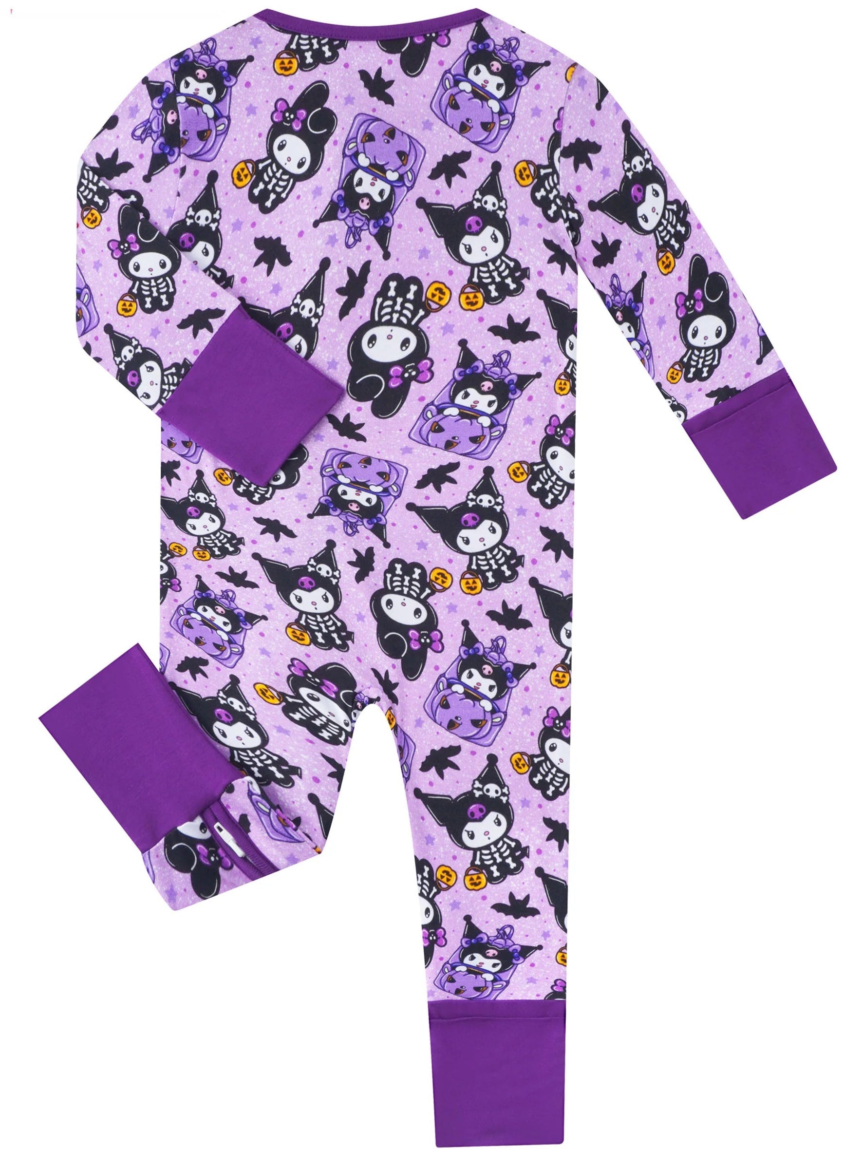 PoshTOT Sanrio Kuromi Purple Bamboo Baby Convertible Zippy Romper - Aaria Tees Aaria Tees