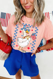 Pink America Goose 4th Of July Patriotic Flag Graphic T Shirt Aaria Tees