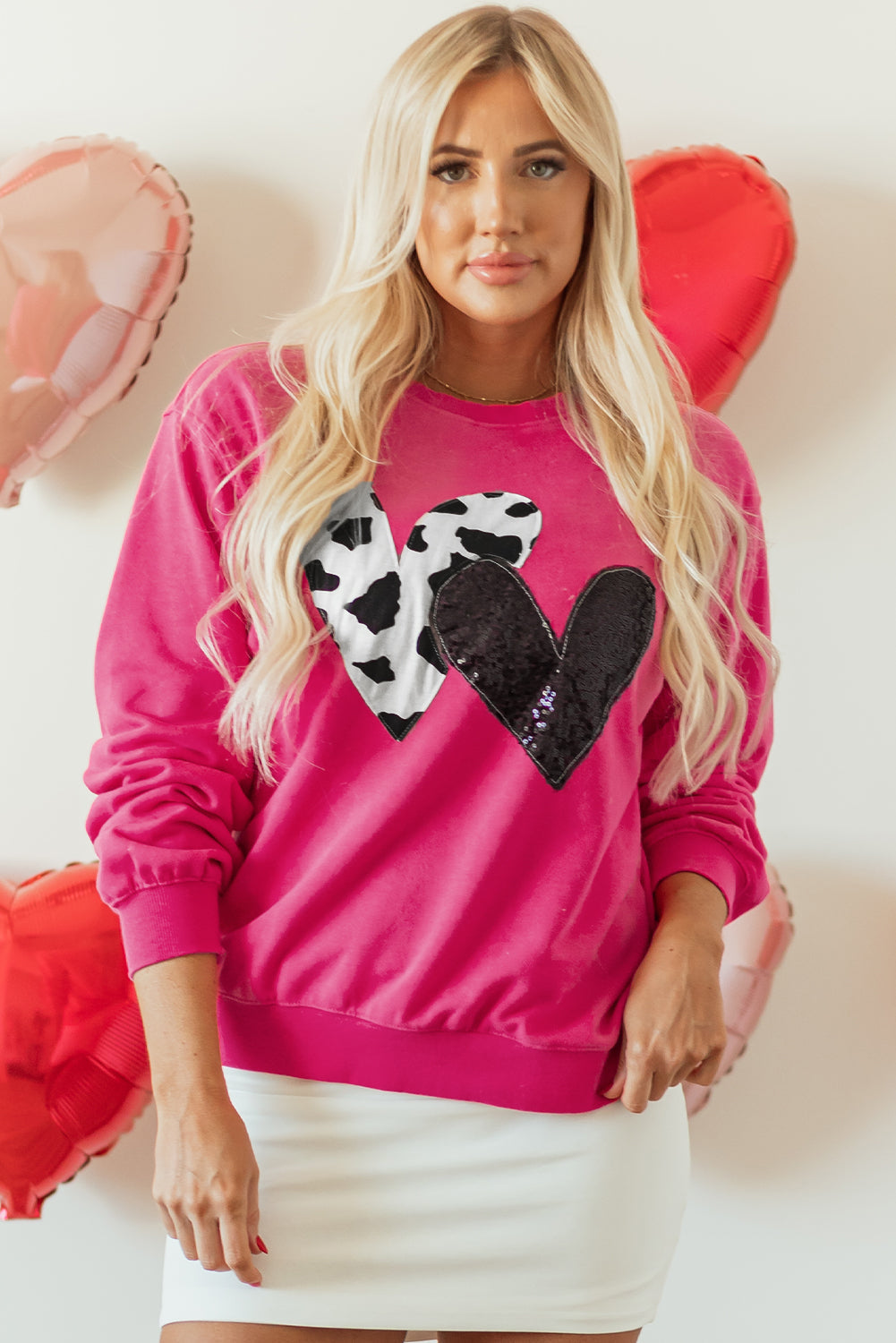 Whitley Heart Patch Graphic Sweatshirt - Aaria Tees Aaria Tees